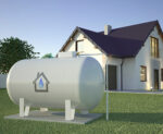 propane tank and house